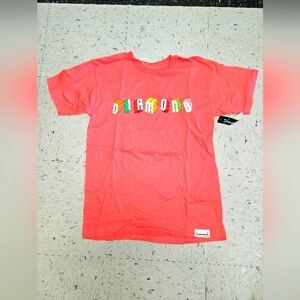 NWOT The Diamond Blocks Tee in Salmon